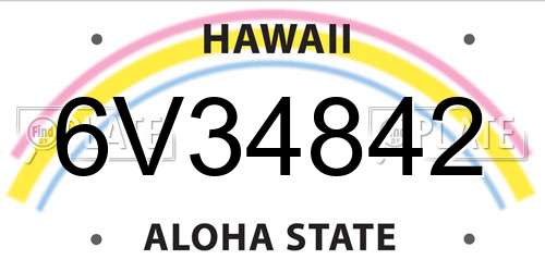 6V34842 Hawaii License Plate