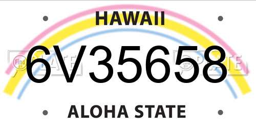 6V35658 Hawaii License Plate