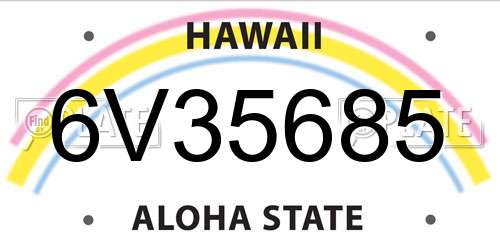 6V35685 Hawaii License Plate