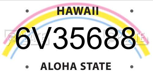 6V35688 Hawaii License Plate