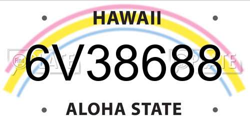 6V38688 Hawaii License Plate