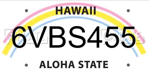 6VBS455 Hawaii License Plate