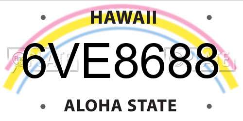 6VE8688 Hawaii License Plate