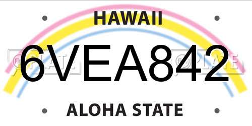 6VEA842 Hawaii License Plate