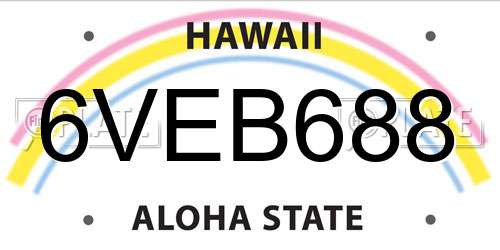 6VEB688 Hawaii License Plate
