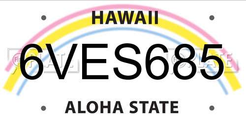6VES685 Hawaii License Plate