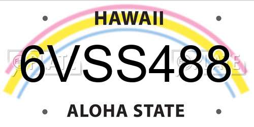 6VSS488 Hawaii License Plate