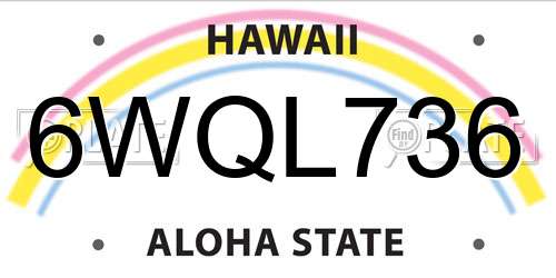 6WQL736 Hawaii License Plate