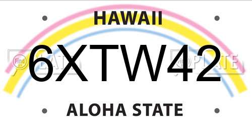 6XTW42 Hawaii License Plate