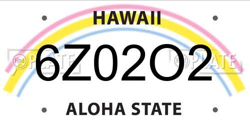 6Z02O2 Hawaii License Plate