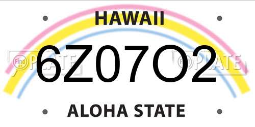 6Z07O2 Hawaii License Plate