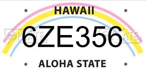 6ZE356 Hawaii License Plate