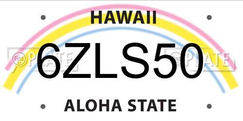 6ZLS50 Hawaii License Plate
