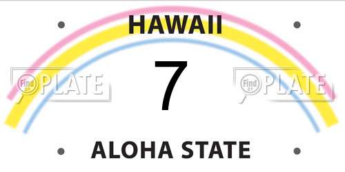 7 Hawaii License Plate