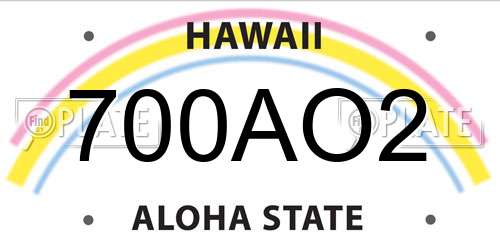 700AO2 Hawaii License Plate