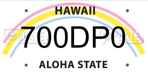 700DP0 Hawaii License Plate