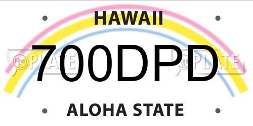 700DPD Hawaii License Plate