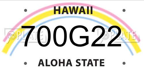 700G22 Hawaii License Plate