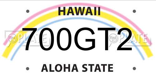 700GT2 Hawaii License Plate