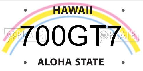 700GT7 Hawaii License Plate
