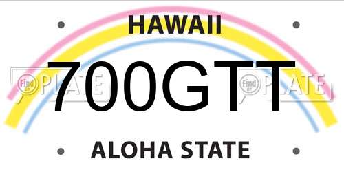 700GTT Hawaii License Plate