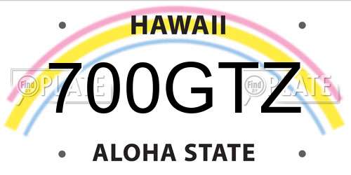 700GTZ Hawaii License Plate