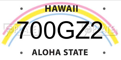 700GZ2 Hawaii License Plate