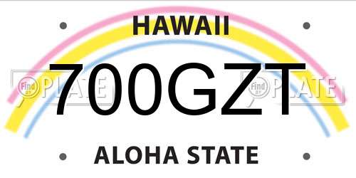 700GZT Hawaii License Plate