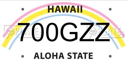700GZZ Hawaii License Plate
