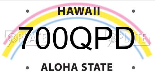 700QPD Hawaii License Plate