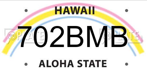 702BMB Hawaii License Plate