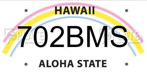 702BMS Hawaii License Plate