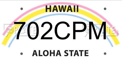 702CPM Hawaii License Plate