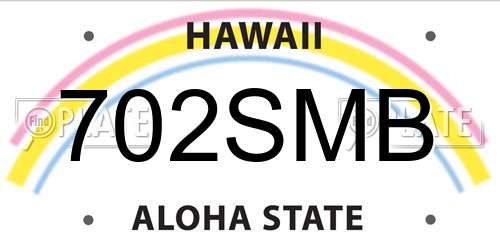 702SMB Hawaii License Plate