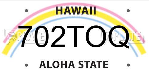 702TOQ Hawaii License Plate
