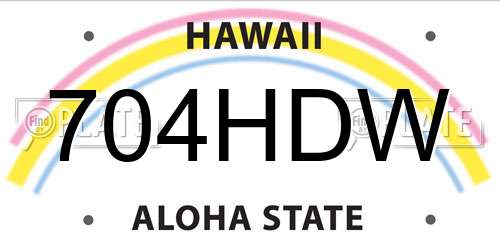 704HDW Hawaii License Plate