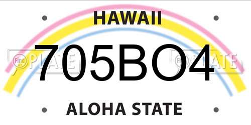 705BO4 Hawaii License Plate