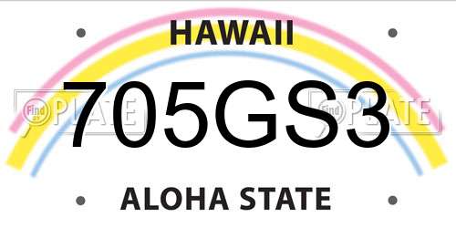 705GS3 Hawaii License Plate