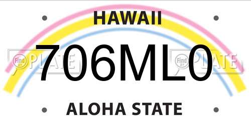 706ML0 Hawaii License Plate