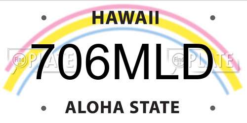 706MLD Hawaii License Plate