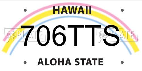 706TTS Hawaii License Plate