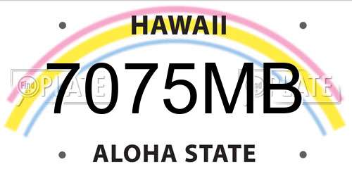 7075MB Hawaii License Plate