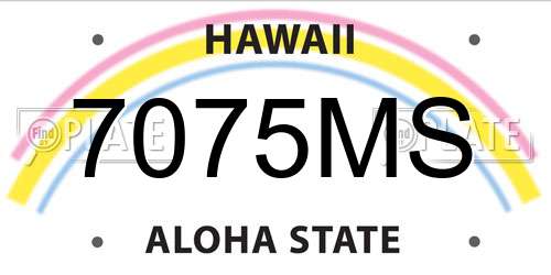 7075MS Hawaii License Plate