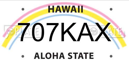 707KAX Hawaii License Plate