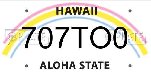 707TO0 Hawaii License Plate