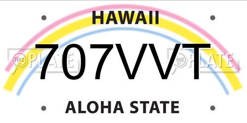 707VVT Hawaii License Plate