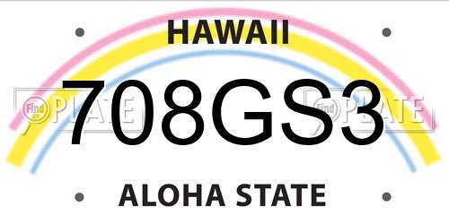 708GS3 Hawaii License Plate