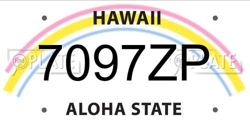 7097ZP Hawaii License Plate