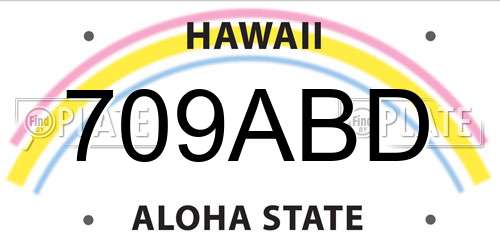 709ABD Hawaii License Plate
