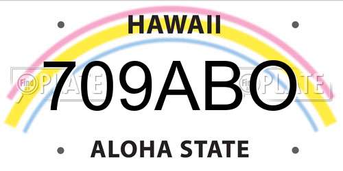 709ABO Hawaii License Plate
